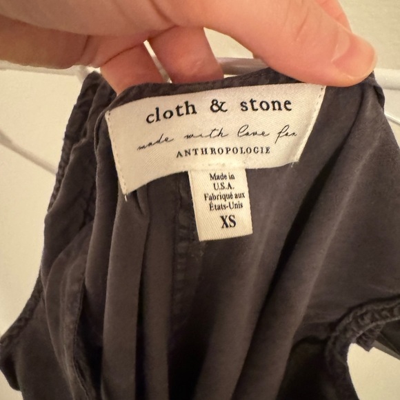 Cloth and Stone Anthropologie Distressed Black Wash Shift Dress - Picture 5 of 6